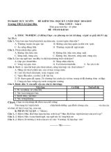 Đề kiểm tra học kỳ I năm học 2014-2015 môn giáo dục công dân  lớp 6 thời gian làm bài  45 phút